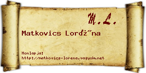 Matkovics Loréna névjegykártya